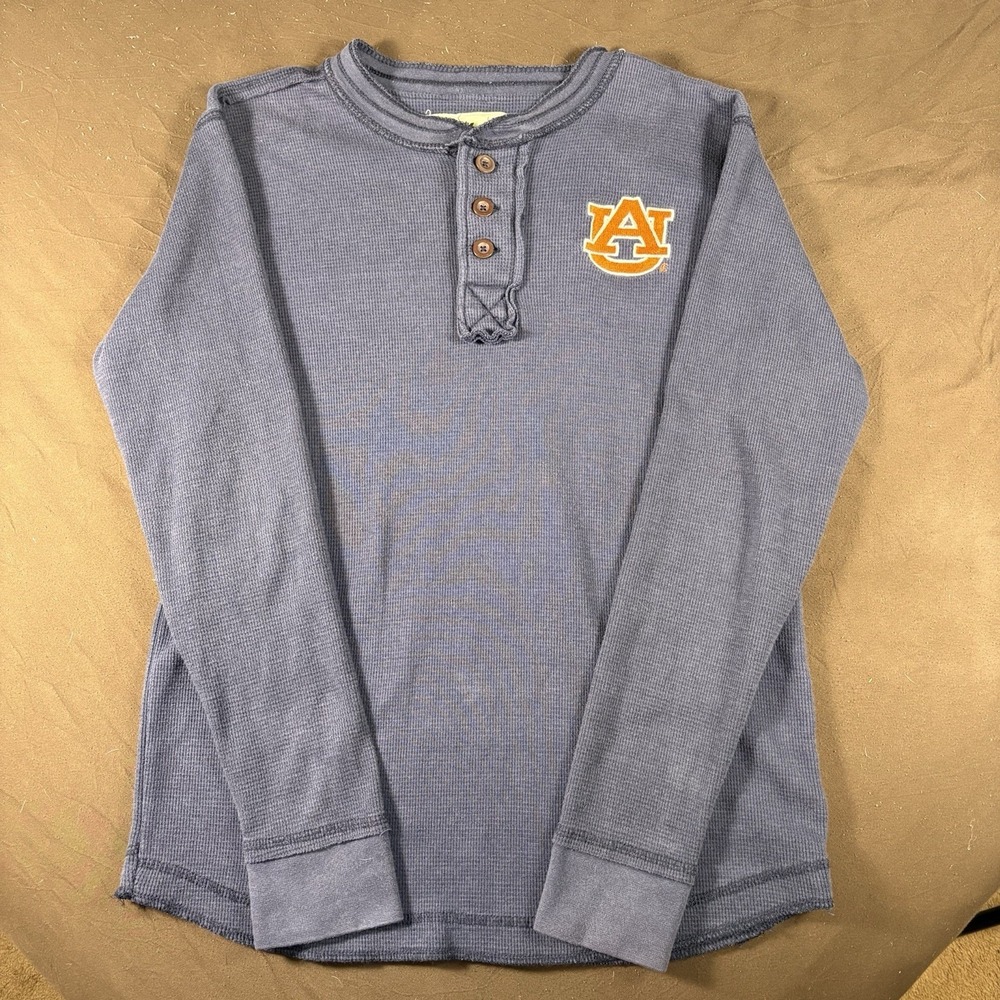 Auburn Tigers Henley ShirtMens Small Waffle Knit NCAA Long Sleeve